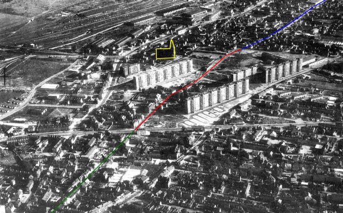 Reconstruction de Sotteville - Tracé de la Rue de la République disparue