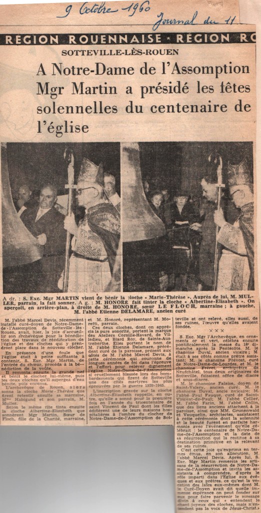 Article journal : Centenaire et reconstruction de l'église ND de l'Assomption à Sotteville-lès-Rouen