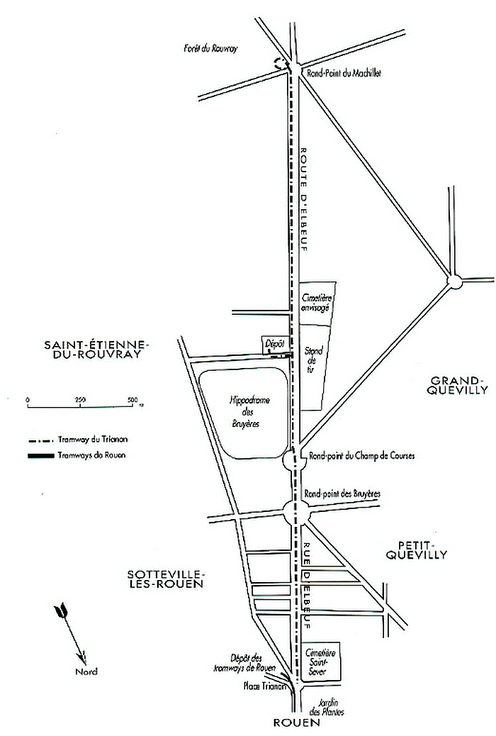 Plan de tramway Trianon Sotteville-lès-Rouen