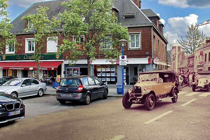 Place Voltaire et rue de la République - Sotteville-lès-Rouen
