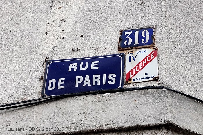 Plaque email licence IV rue de Paris - Sotteville-lès-Rouen