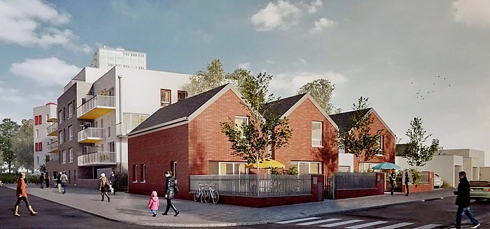 Maquette du projet de construction du quartier Raspail-Victor Hugo-Boieldieu à Sotteville-lès-Rouen