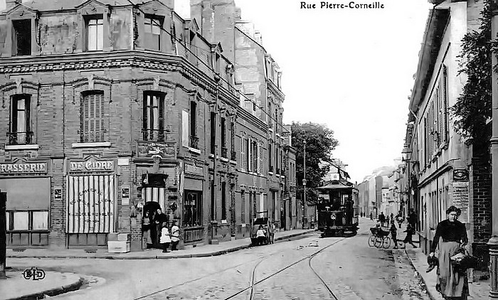 Rue Pierre Corneille - Sotteville-lès-Rouen - Carte postale ancienne (vieille photo noir et blanc)