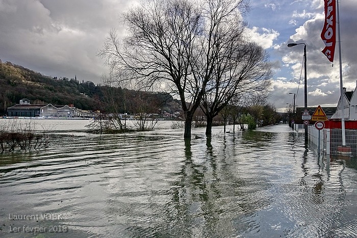 Crue de la Seine le 1er février 2018 à Sotteville-lès-Rouen (chemin du Halage)