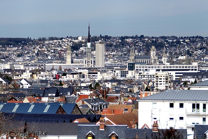 Rouen vu du clocher de l'église ND de Lourdes à Sotteville-lès-Rouen