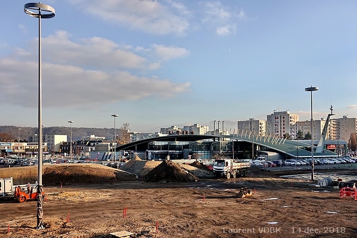 Travaux de réaménagement de la place de l'Hôtel de Ville à Sotteville-lès-Rouen