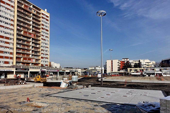 Chantier de rénovation de la place de l'Hôtel de Ville à Sotteville-lès-Rouen