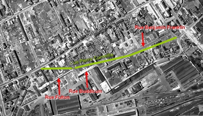 Plan anciennes rues - Sotteville-lès-Rouen