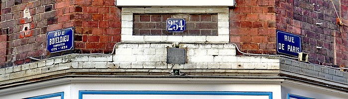 Anciennes plaques rue de Paris et rue Boieldieu à Sotteville-lès-Rouen 