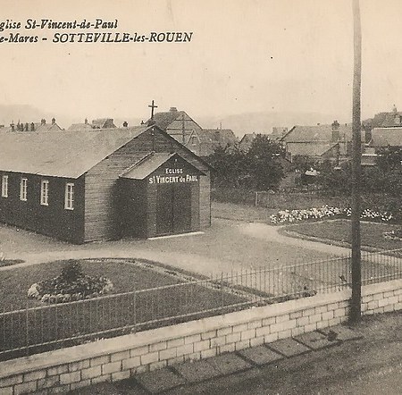 Baraquement en bois provisoire église Saint Vincent de Paul