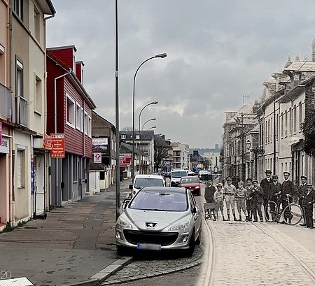 Montage rephotographique - Rue Pierre Corneille (angle rue du Quatre Septembre) - Sotteville-lès-Rouen