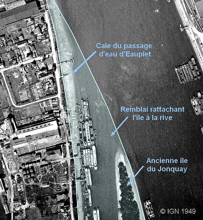 Ile du Jonquay et passage d'eau d'Eauplet à Sotteville-lès-Rouen