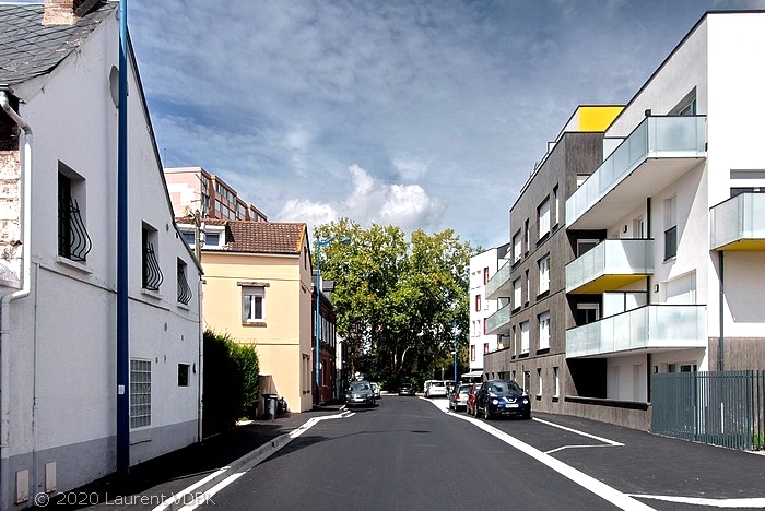 Rue Victor Hugo à Sotteville-lès-Rouen et la résidence Charlotte Perriand