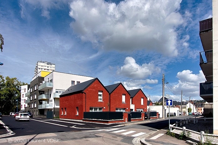Angle rues Victor Hugo et Boieldieu à Sotteville-lès-Rouen : Charlotte Perriand et ses 5 maisons individuelles