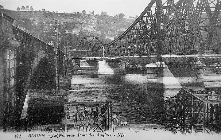 L'ancien et le nouveau Viaduc d'Eauplet, dit pont aux Anglais à Sotteville-lès-Rouen côte à côte