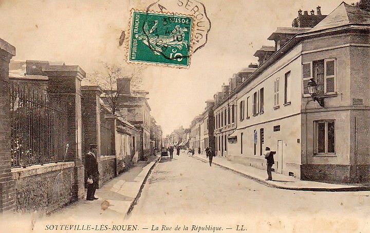 Vieille photo de l'ancienne rue de la République (disparue) Sotteville-lès-Rouen